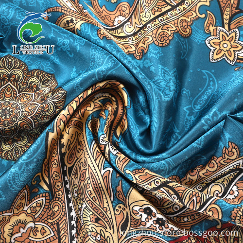 Tecido de cetim 50D Dull Spandex Satin Rotary Print